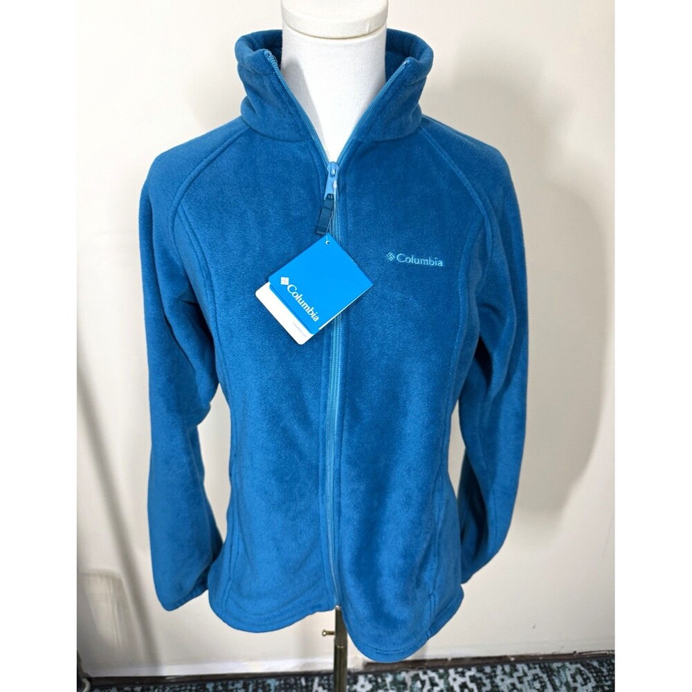 Columbia Unisex Kids S Blue Full Zip Fleece Jacket Pockets Hiking $60 NEW 401